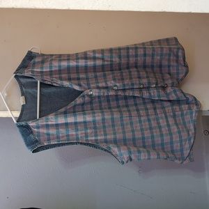 Pink and Blue Jean Vest